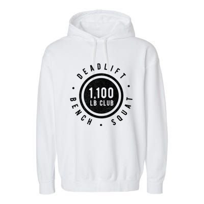 1 100lb Club Powerlifting Gym Elite Strength Workout Novelty Funny Gift Garment-Dyed Fleece Hoodie