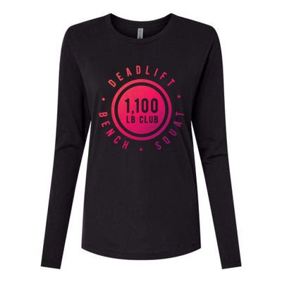 1 100lb Club Powerlifting Gym Elite Strength Workout Novelty Funny Gift Womens Cotton Relaxed Long Sleeve T-Shirt