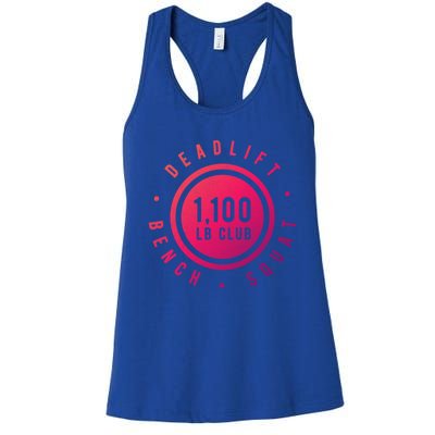 1 100lb Club Powerlifting Gym Elite Strength Workout Novelty Funny Gift Women's Racerback Tank