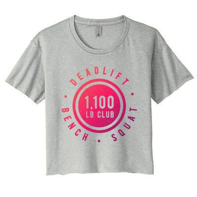 1 100lb Club Powerlifting Gym Elite Strength Workout Novelty Funny Gift Women's Crop Top Tee