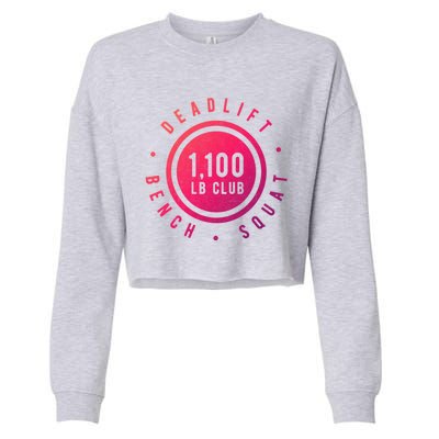 1 100lb Club Powerlifting Gym Elite Strength Workout Novelty Funny Gift Cropped Pullover Crew