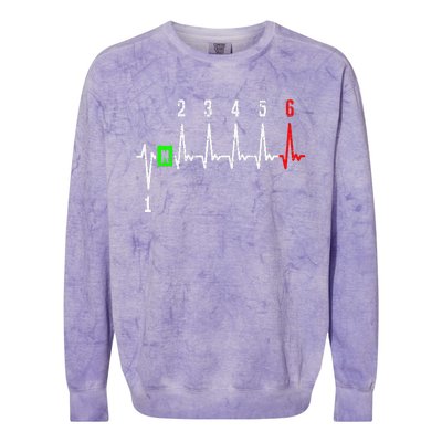 1n23456 1 Down 6 Up Motorcycle Shift Pattern Colorblast Crewneck Sweatshirt