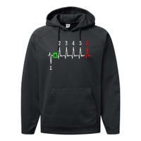 1n23456 1 Down 6 Up Motorcycle Shift Pattern Performance Fleece Hoodie