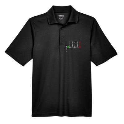 1n23456 1 Down 6 Up Motorcycle Shift Pattern Men's Origin Performance Pique Polo