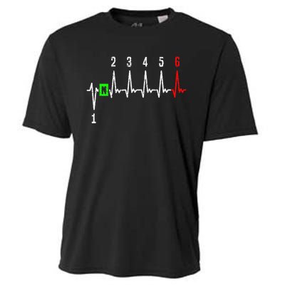 1n23456 1 Down 6 Up Motorcycle Shift Pattern Cooling Performance Crew T-Shirt