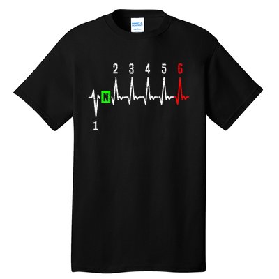 1n23456 1 Down 6 Up Motorcycle Shift Pattern Tall T-Shirt