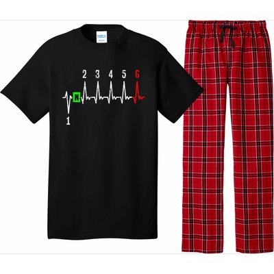 1n23456 1 Down 6 Up Motorcycle Shift Pattern Pajama Set