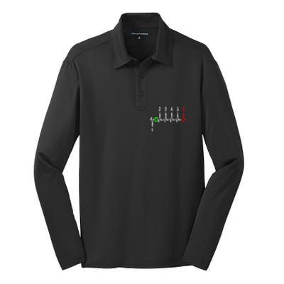 1n23456 1 Down 6 Up Motorcycle Shift Pattern Silk Touch Performance Long Sleeve Polo