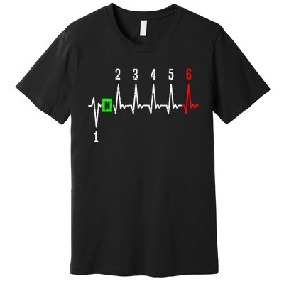 1n23456 1 Down 6 Up Motorcycle Shift Pattern Premium T-Shirt