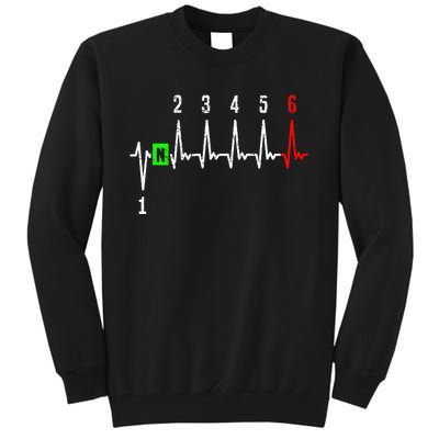 1n23456 1 Down 6 Up Motorcycle Shift Pattern Tall Sweatshirt