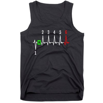 1n23456 1 Down 6 Up Motorcycle Shift Pattern Tank Top