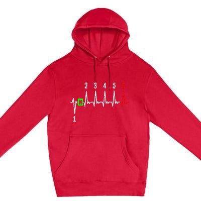 1n23456 1 Down 6 Up Motorcycle Shift Pattern Premium Pullover Hoodie