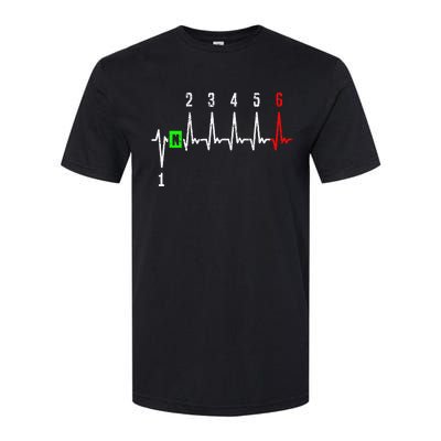 1n23456 1 Down 6 Up Motorcycle Shift Pattern Softstyle CVC T-Shirt