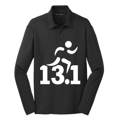 13 1 Miles Half Marathon Great Gift Silk Touch Performance Long Sleeve Polo