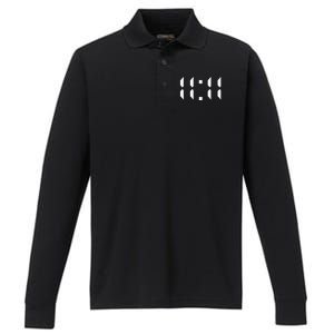 11 11 Synchronicity Spiritual Numerology 1111 Motivational Performance Long Sleeve Polo