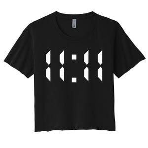 11 11 Synchronicity Spiritual Numerology 1111 Motivational Women's Crop Top Tee