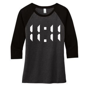 11 11 Synchronicity Spiritual Numerology 1111 Motivational Women's Tri-Blend 3/4-Sleeve Raglan Shirt