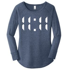 11 11 Synchronicity Spiritual Numerology 1111 Motivational Women's Perfect Tri Tunic Long Sleeve Shirt