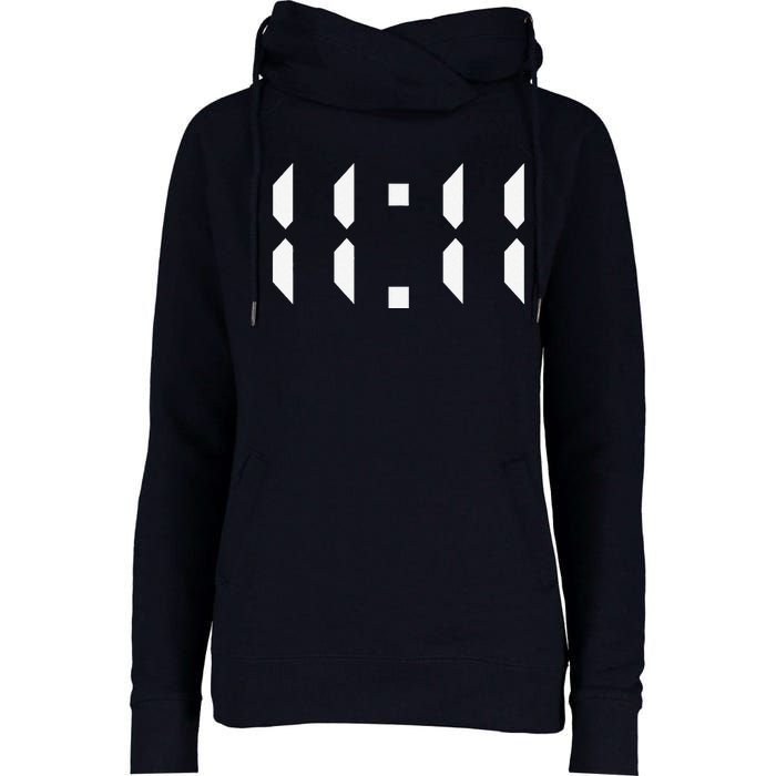 11 11 Synchronicity Spiritual Numerology 1111 Motivational Womens Funnel Neck Pullover Hood