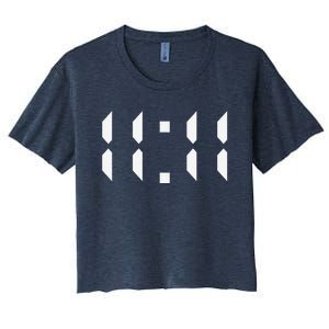 11 11 Synchronicity Spiritual Numerology 1111 Motivational Women's Crop Top Tee