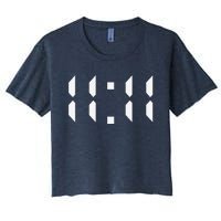 11 11 Synchronicity Spiritual Numerology 1111 Motivational Women's Crop Top Tee