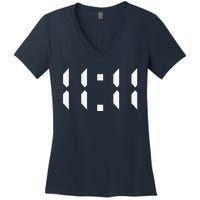 11 11 Synchronicity Spiritual Numerology 1111 Motivational Women's V-Neck T-Shirt