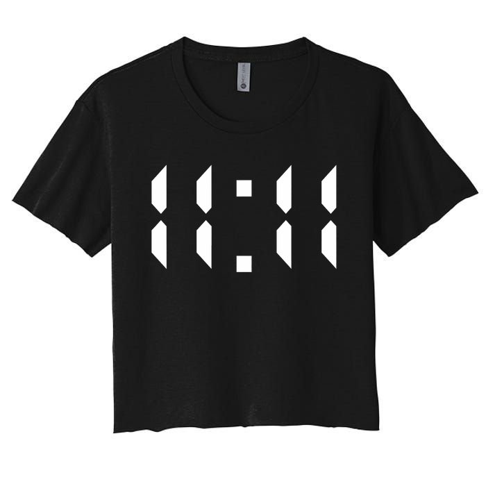 11 11 Synchronicity Spiritual Numerology 1111 Motivational Women's Crop Top Tee