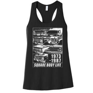 1973 1987 Square Body Truck Squarebody Women's Racerback Tank