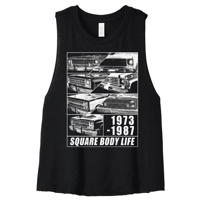 1973 1987 Square Body Truck Squarebody Women's Racerback Cropped Tank