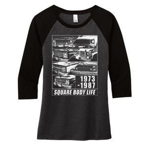 1973 1987 Square Body Truck Squarebody Women's Tri-Blend 3/4-Sleeve Raglan Shirt