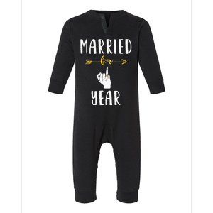 1st 1 Year Wedding Anniversary Gift Married Husband Wife Infant Fleece One Piece