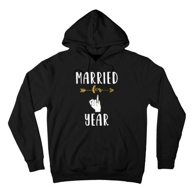 1st 1 Year Wedding Anniversary Gift Married Husband Wife Hoodie