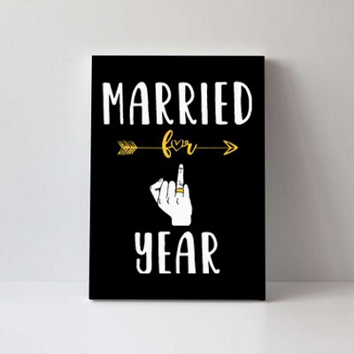 1st 1 Year Wedding Anniversary Gift Married Husband Wife Canvas