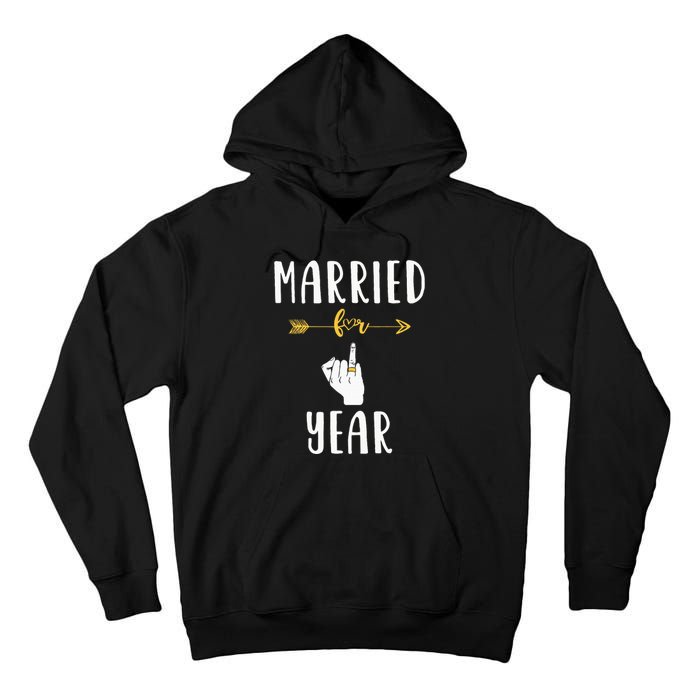 1st 1 Year Wedding Anniversary Gift Married Husband Wife Tall Hoodie