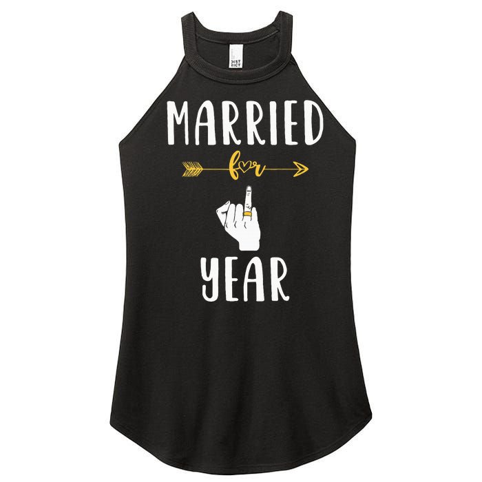 1st 1 Year Wedding Anniversary Gift Married Husband Wife Women’s Perfect Tri Rocker Tank