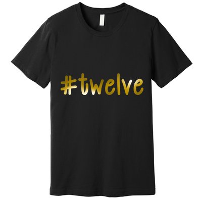 #12 Years Old Gold Limited Edition Birthday Premium T-Shirt