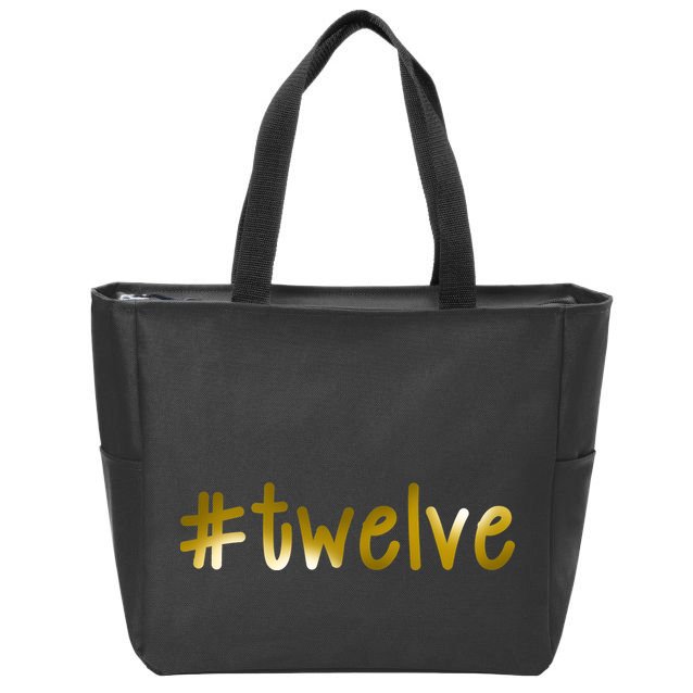 #12 Years Old Gold Limited Edition Birthday Zip Tote Bag