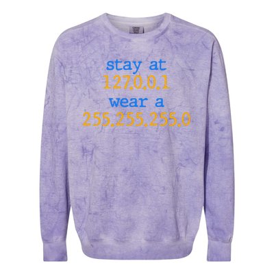 127.0.0.1 255.255.255.0 Code Stay At Home Wear A Face Mask Colorblast Crewneck Sweatshirt