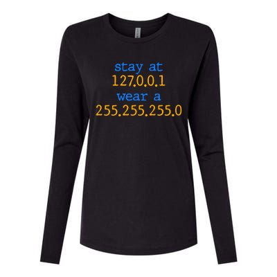 127.0.0.1 255.255.255.0 Code Stay At Home Wear A Face Mask Womens Cotton Relaxed Long Sleeve T-Shirt