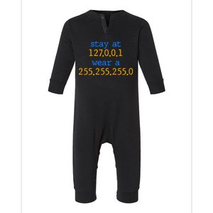 127.0.0.1 255.255.255.0 Code Stay At Home Wear A Face Mask Infant Fleece One Piece