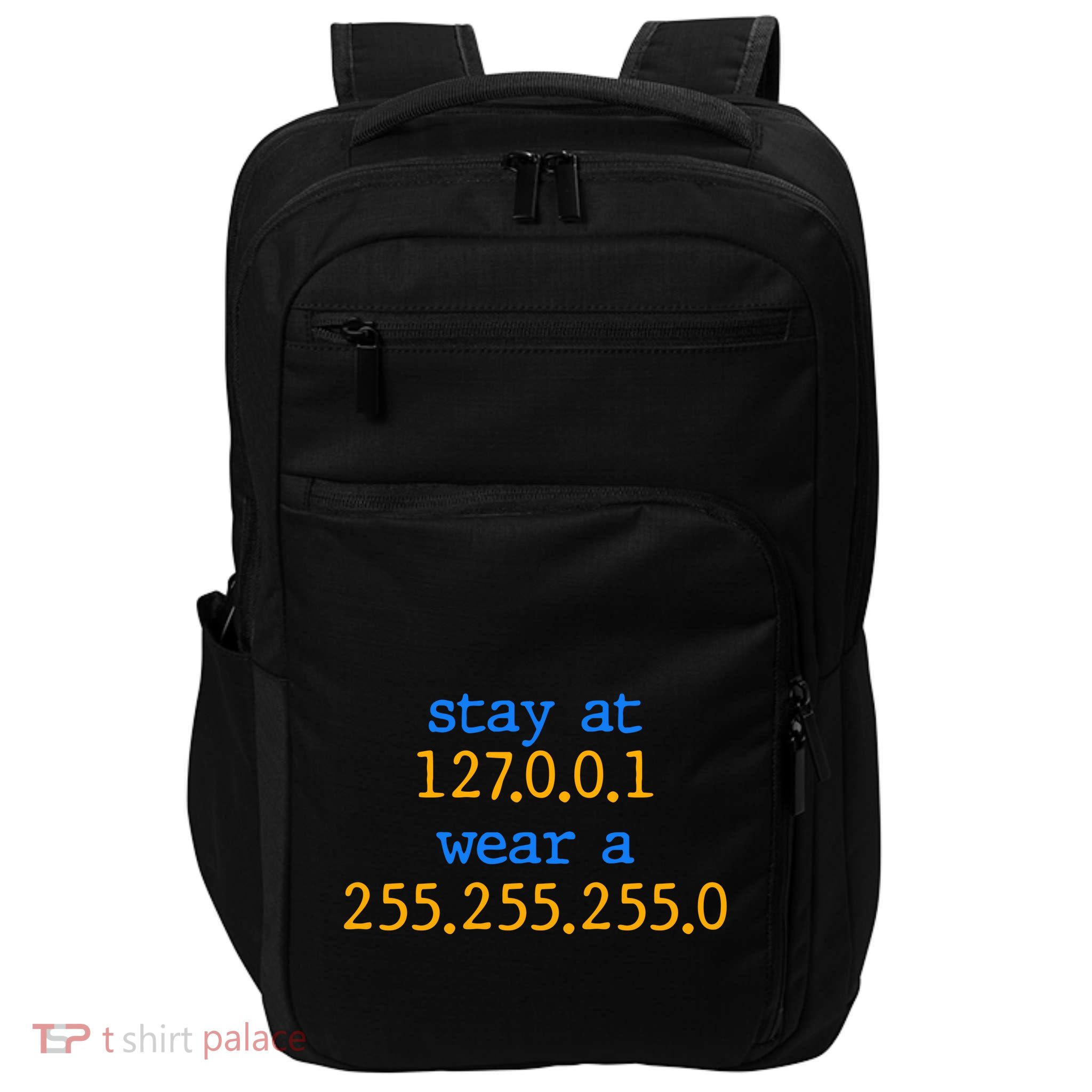 127.0.0.1 255.255.255.0 Code Stay At Home Wear A Face Mask Impact Tech Backpack