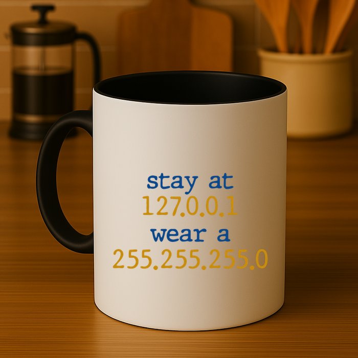 127.0.0.1 255.255.255.0 Code Stay At Home Wear A Face Mask Mug