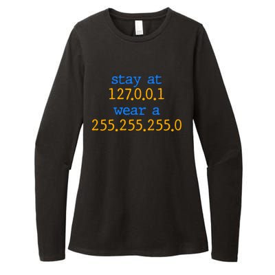 127.0.0.1 255.255.255.0 Code Stay At Home Wear A Face Mask Womens CVC Long Sleeve Shirt