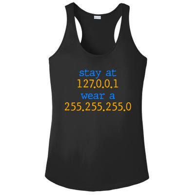 127.0.0.1 255.255.255.0 Code Stay At Home Wear A Face Mask Ladies PosiCharge Competitor Racerback Tank