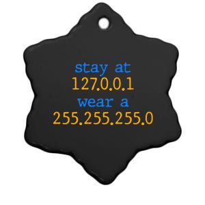 127.0.0.1 255.255.255.0 Code Stay At Home Wear A Face Mask Ceramic Star Ornament