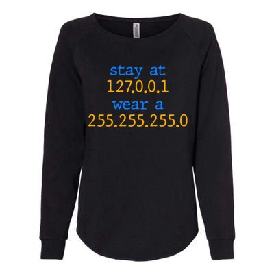 127.0.0.1 255.255.255.0 Code Stay At Home Wear A Face Mask Womens California Wash Sweatshirt