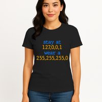 127.0.0.1 255.255.255.0 Code Stay At Home Wear A Face Mask Women's T-Shirt