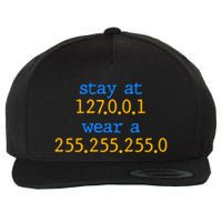 127.0.0.1 255.255.255.0 Code Stay At Home Wear A Face Mask Wool Snapback Cap