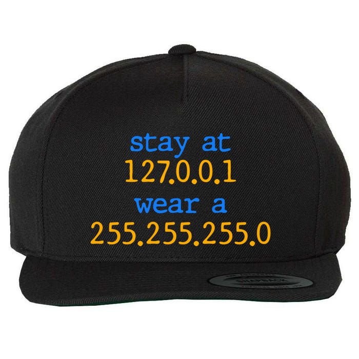 127.0.0.1 255.255.255.0 Code Stay At Home Wear A Face Mask Wool Snapback Cap