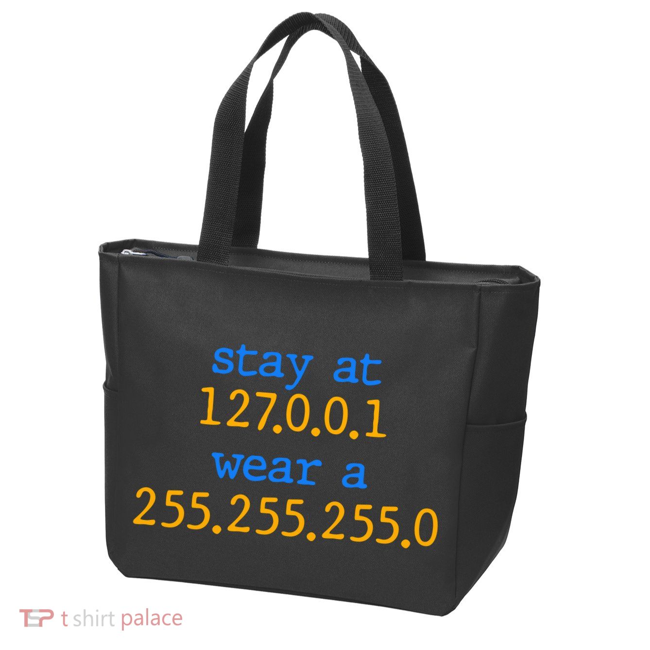 127.0.0.1 255.255.255.0 Code Stay At Home Wear A Face Mask Zip Tote Bag